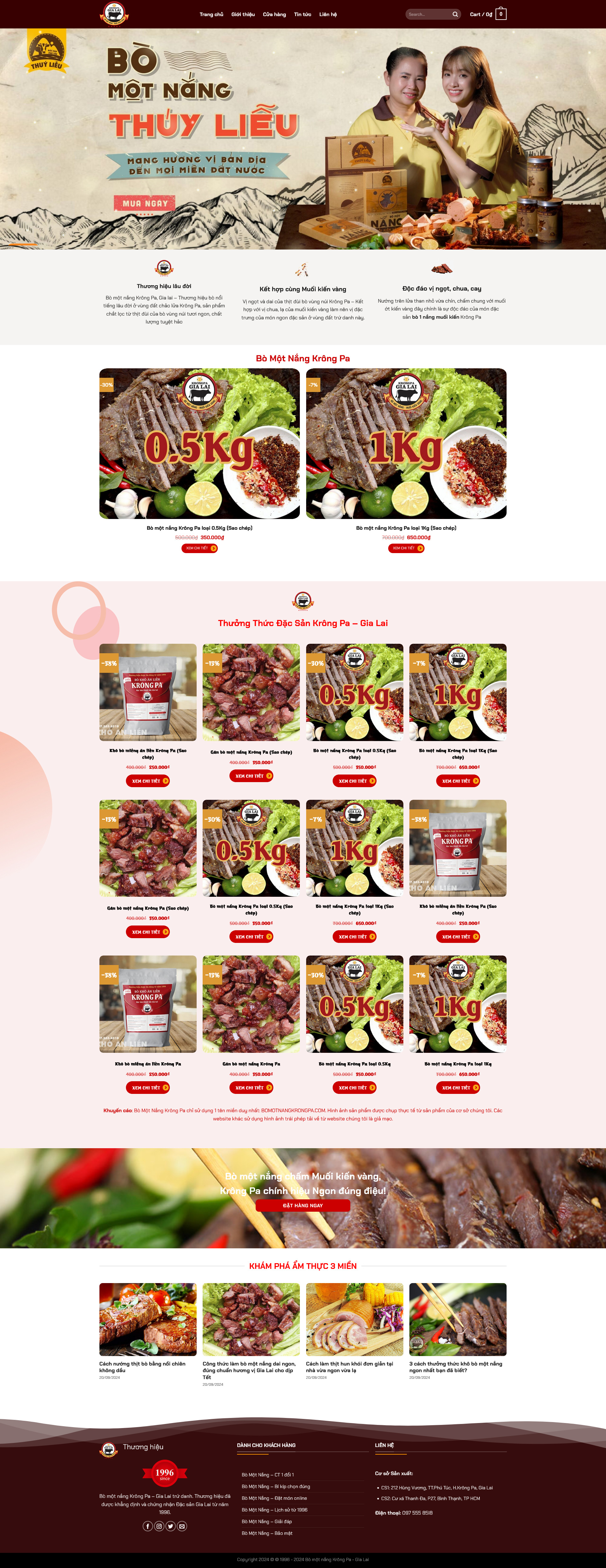 Bò Một Nắng Đặc Sản Tây Nguyên