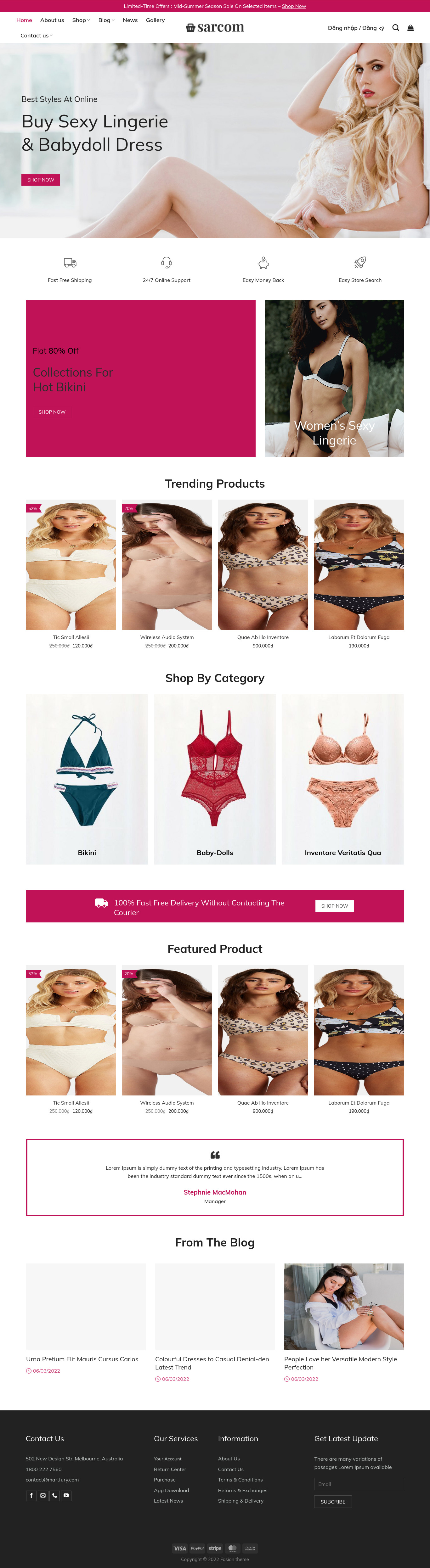 Shop Thời Trang Áo Lót Sexy