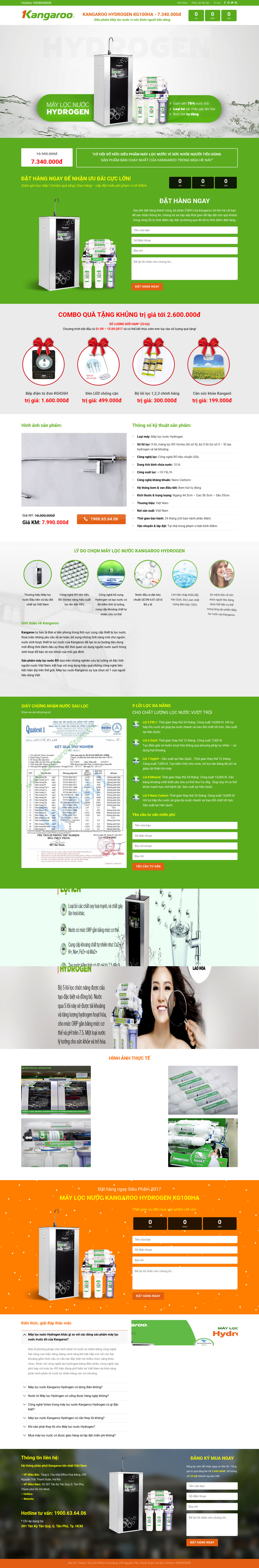Lading Page Bán Giới Thiệu Máy Lọc Nước