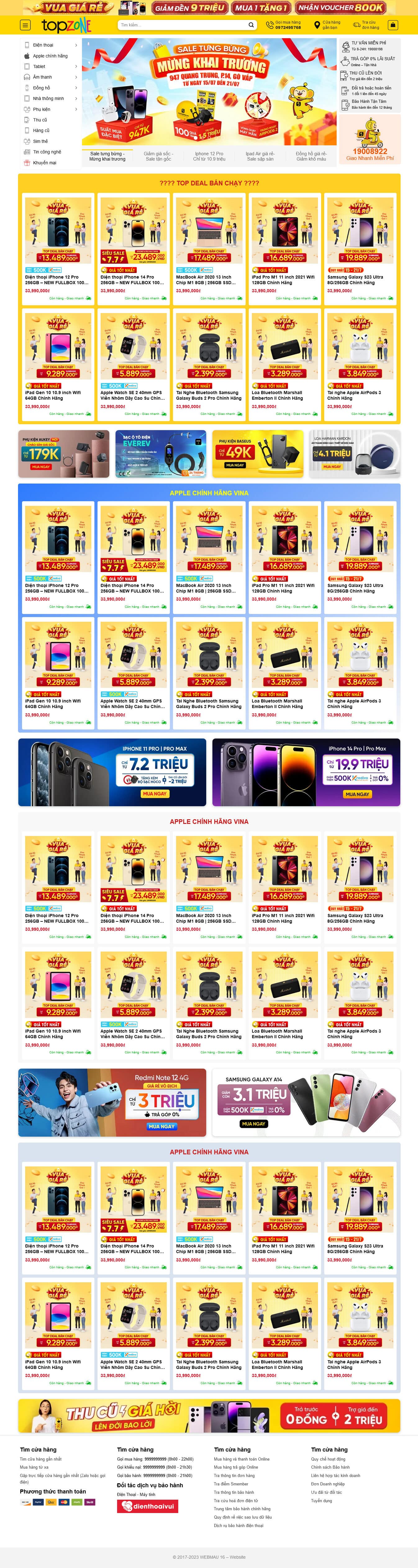 Điện Thoại 7 Giống Topzone Fix 1/2024