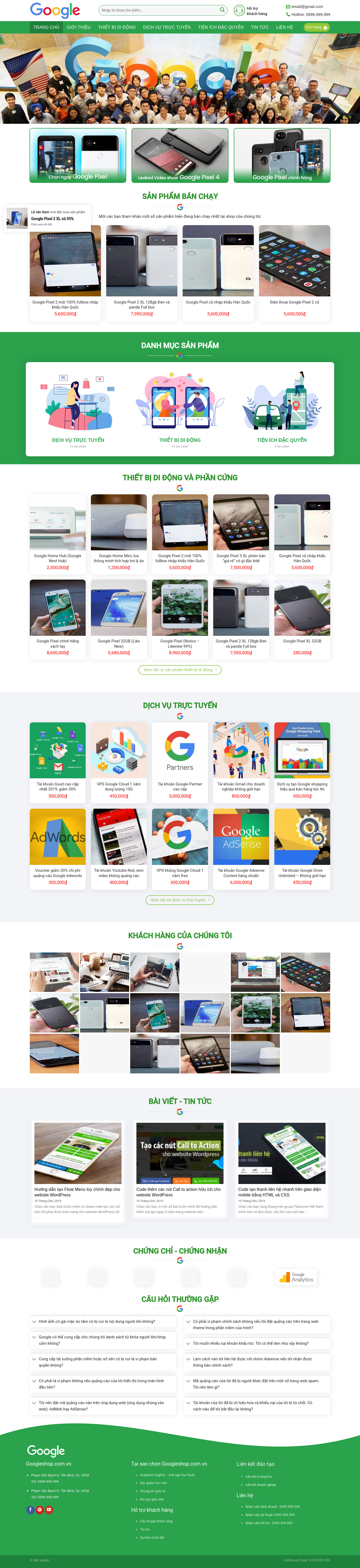 Bán Hàng, Dịch Vụ Google Shop