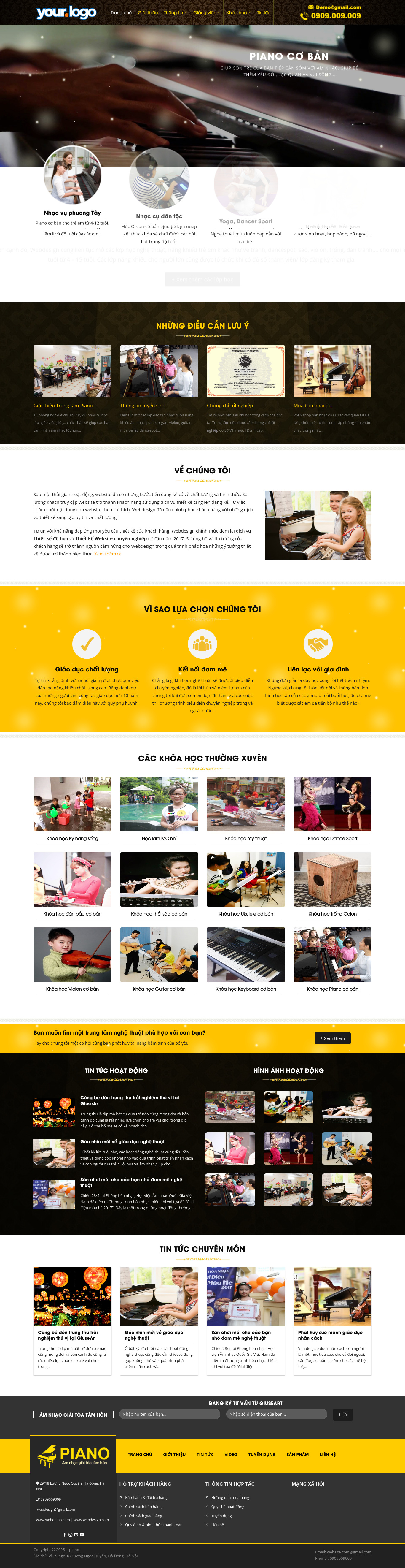 Đào Tạo, Khóa Học Piano, Nhạc Cụ