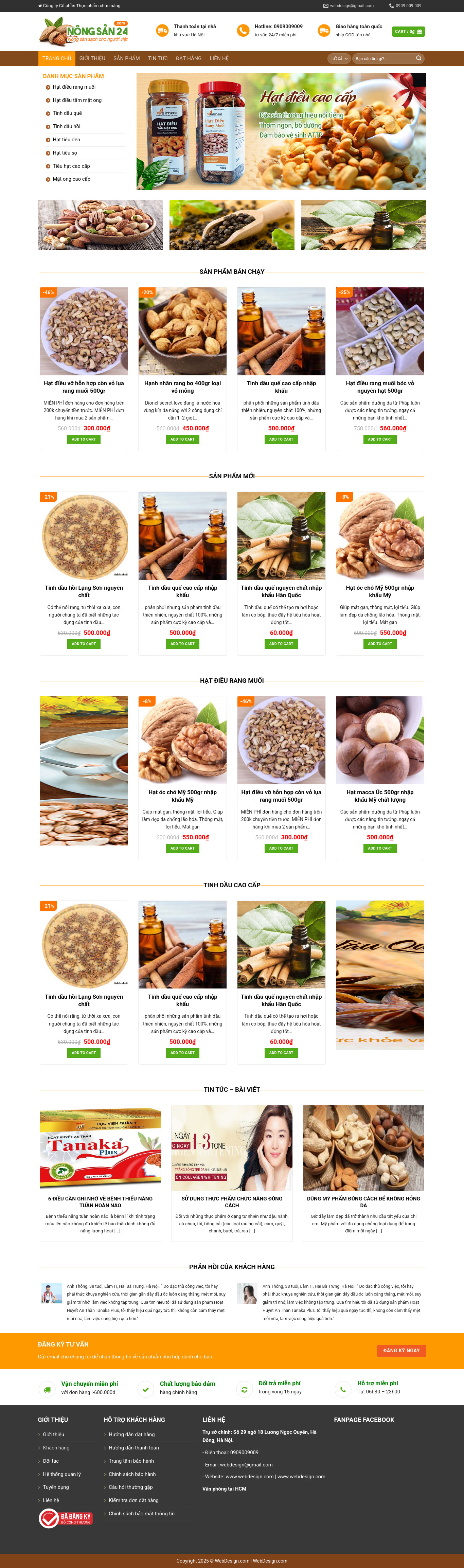 Shop nông sản hạt điều