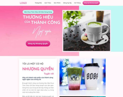 Landing Page Nhượng Quyền Trà Sữa