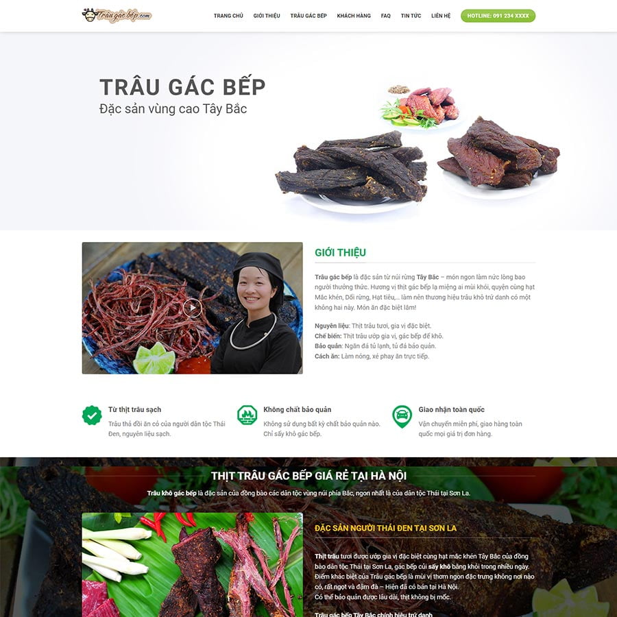 Thịt Trâu Gác Bếp, Bò Một Nắng