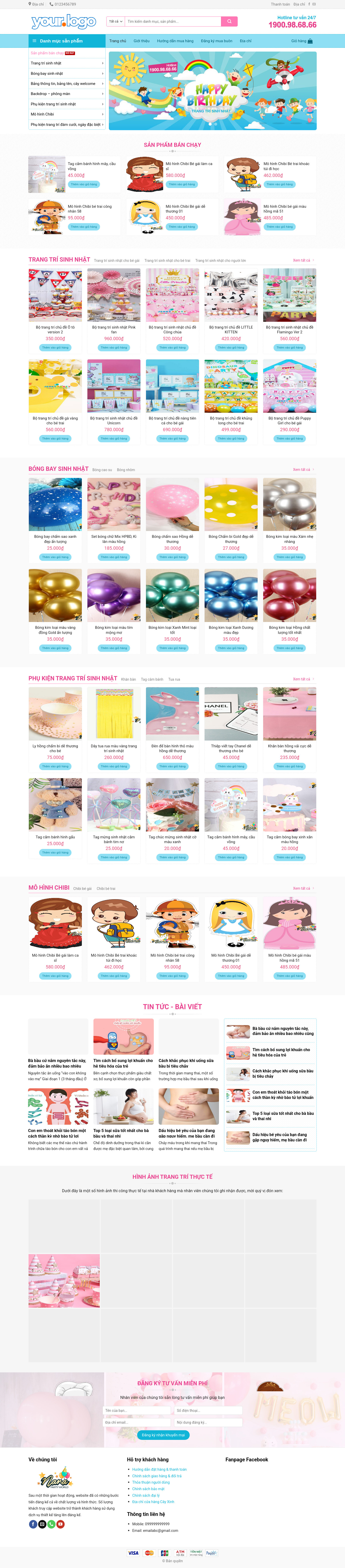 Bán Phụ Kiện Trang Trí Sinh Nhật