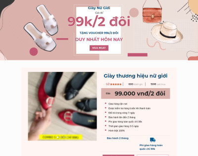 Lading Page Bán Giày, Dép Nữ