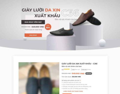 Landing Page Bán Giày Da