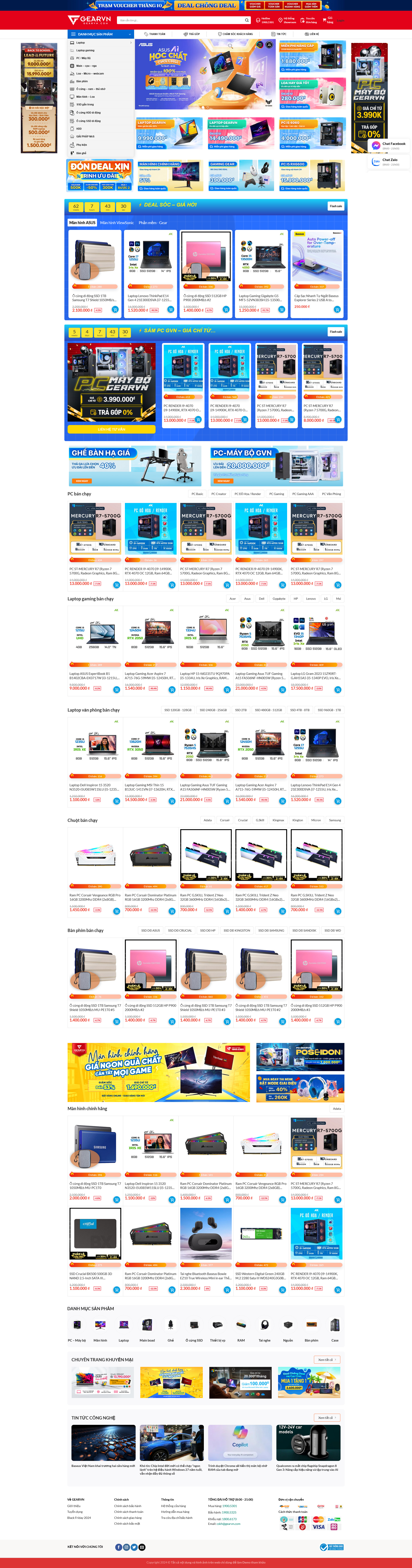 Bán Thiết Bị Máy Tính Laptop Giống Gearvn