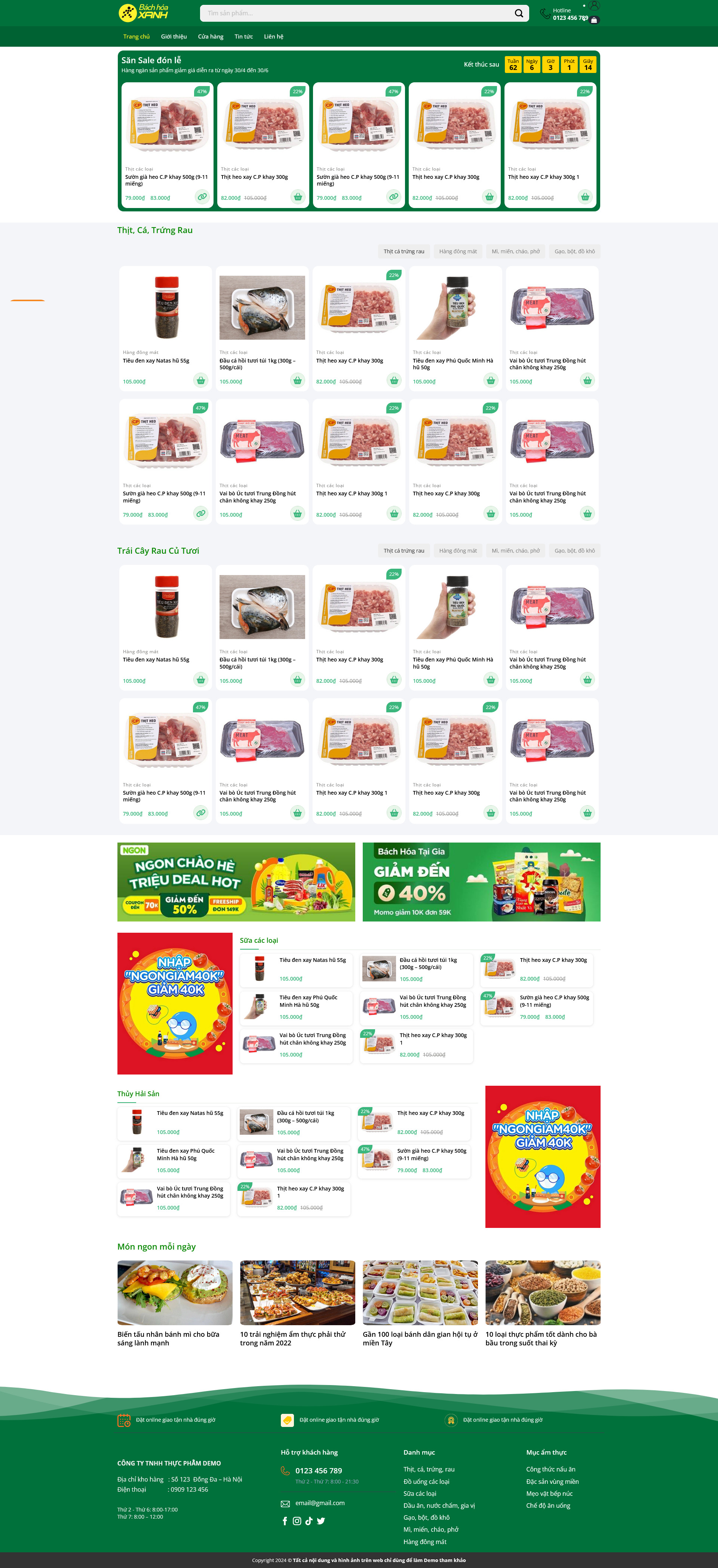 Dành Cho Website Bán Rau Quả, Thịt Cá